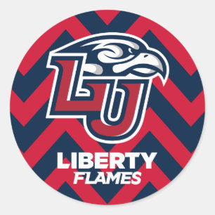 Liberty University Chevron Pattern Classic Round Sticker