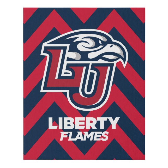 Liberty University Chevron Pattern Faux Canvas Print (Front)