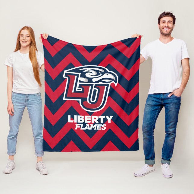 Liberty University Chevron Pattern Fleece Blanket (In Situ)