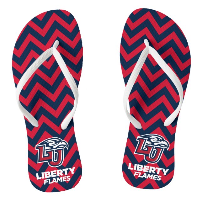 Liberty University Chevron Pattern Flip Flops (Footbed)