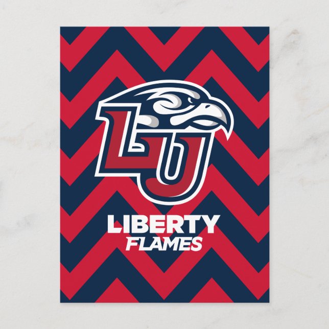 Liberty University Chevron Pattern Invitation Postcard (Front)