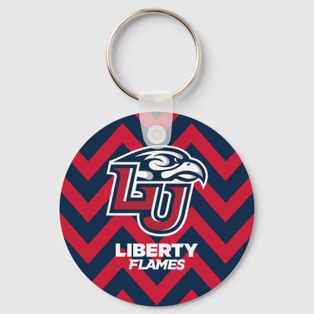 Liberty University Chevron Pattern Keychain (Front)