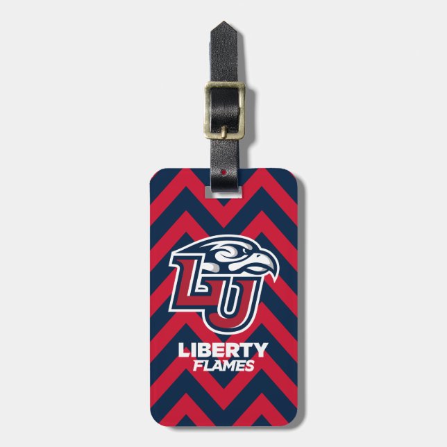 Liberty University Chevron Pattern Luggage Tag (Front Vertical)