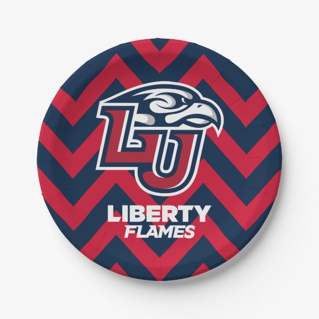 Liberty University Chevron Pattern Paper Plates (Front)