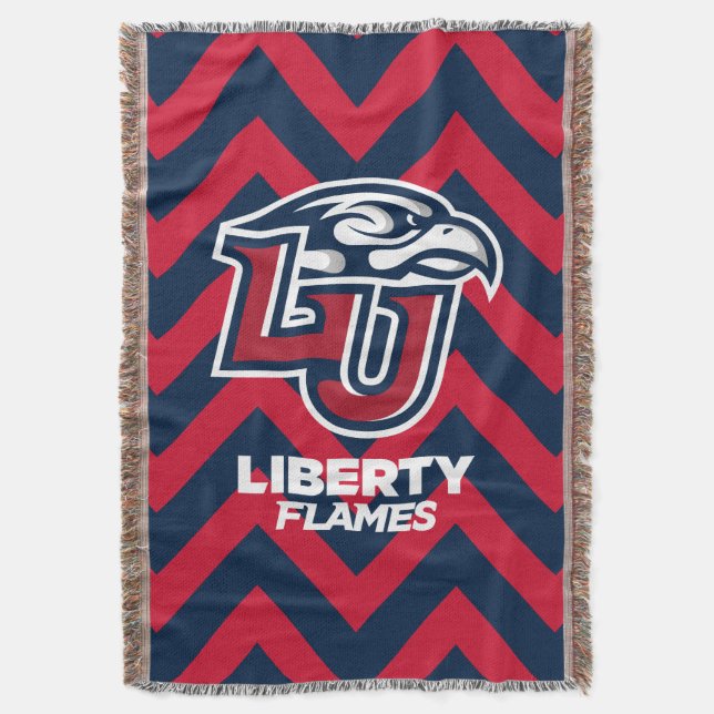 Liberty University Chevron Pattern Throw Blanket (Front Vertical)