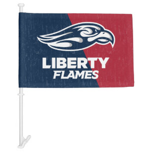Liberty University Color Block Distressed Car Flag