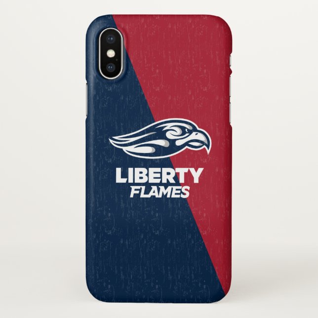 Liberty University Color Block Distressed iPhone Case (Back)