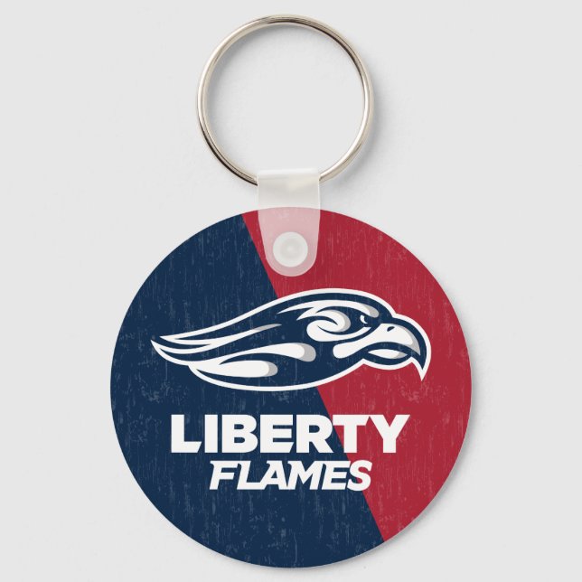 Liberty University Color Block Distressed Keychain (Front)