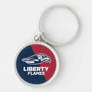 Liberty University Color Block Distressed Keychain