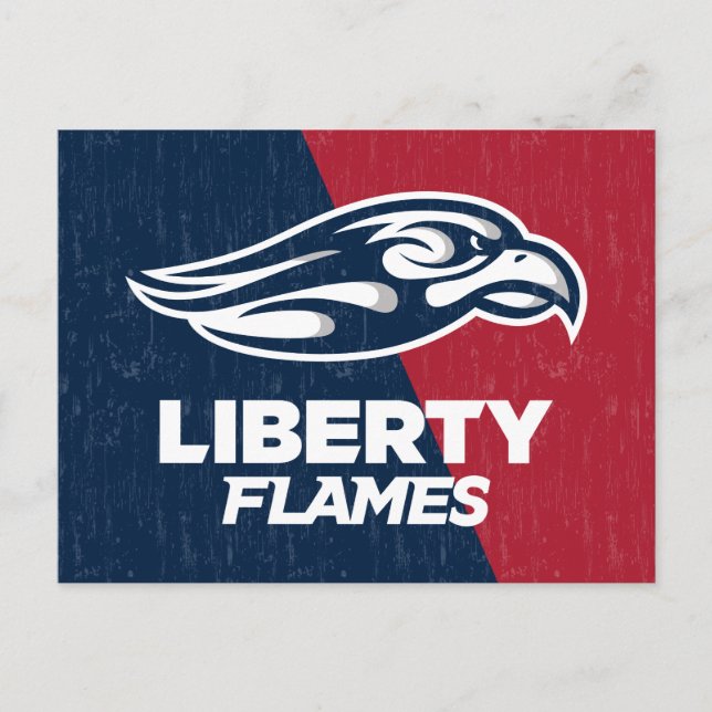 Liberty University Color Block Distressed Postcard (Front)