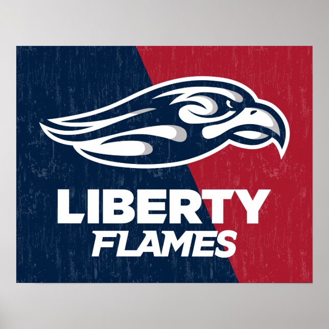 Liberty University Color Block Distressed Poster (Front)