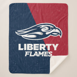 Liberty University Color Block Distressed Sherpa Blanket