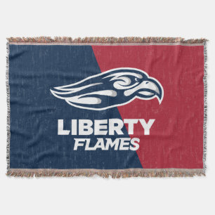 Liberty University Color Block Distressed Throw Blanket