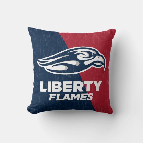 Liberty University Color Block Distressed Throw Pillow