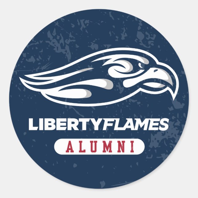 Liberty University Distressed Alumni Classic Round Sticker (Front)