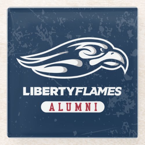 Liberty University Distressed Alumni Glass Coaster
