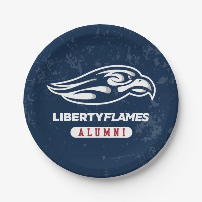Liberty University Distressed Alumni Paper Plates (Front)