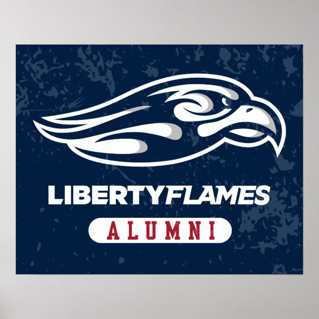 Liberty University Distressed Alumni Poster (Front)