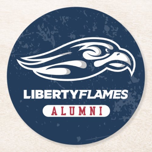 Liberty University Distressed Alumni Round Paper Coaster