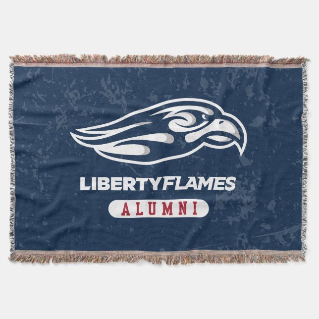 Liberty University Distressed Alumni Throw Blanket (Front)