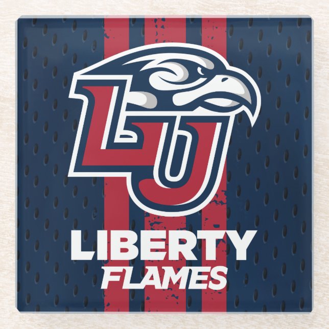 Liberty University Jersey Glass Coaster (Front)