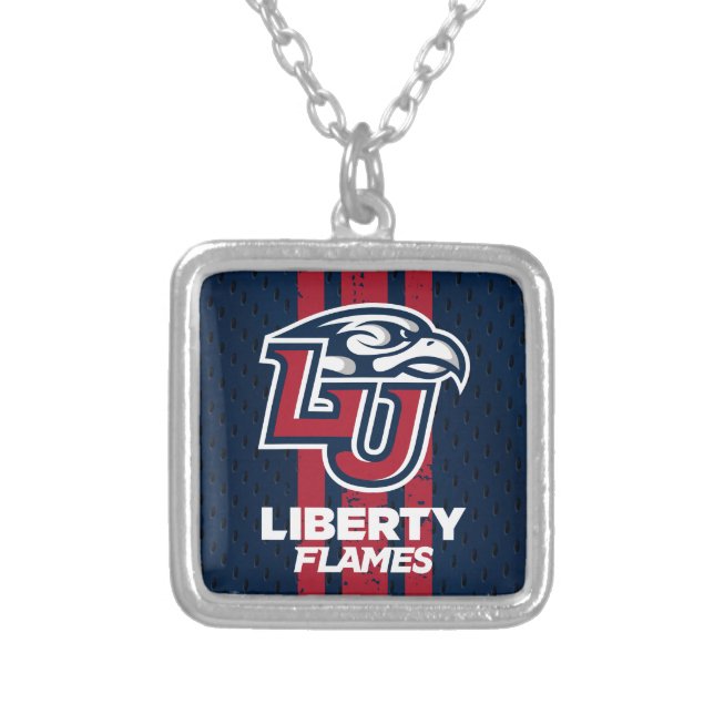 Liberty University Jersey Silver Plated Necklace (Front)