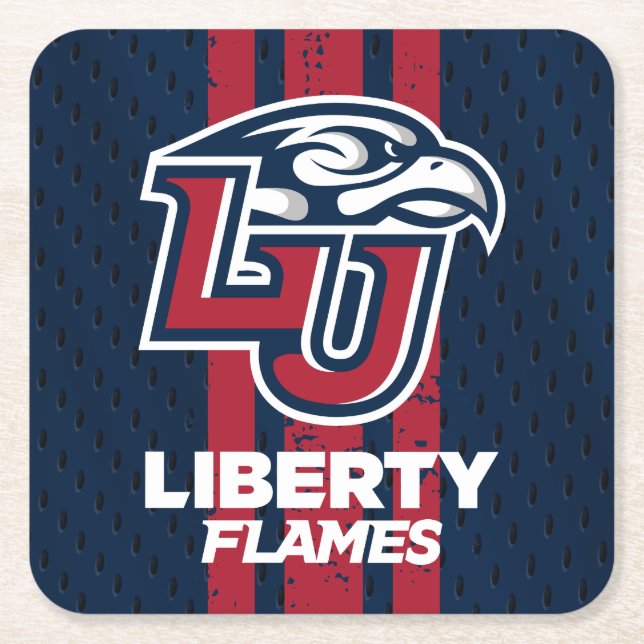 Liberty University Jersey Square Paper Coaster (Front)