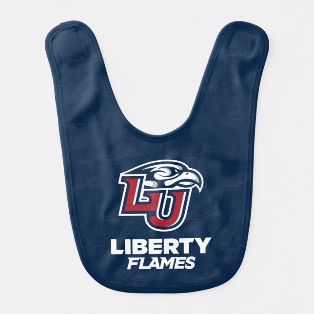 Liberty University Logo Watermark Baby Bib (Front)