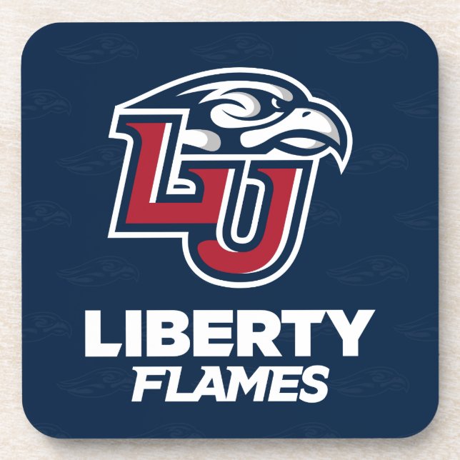 Liberty University Logo Watermark Beverage Coaster (Front)