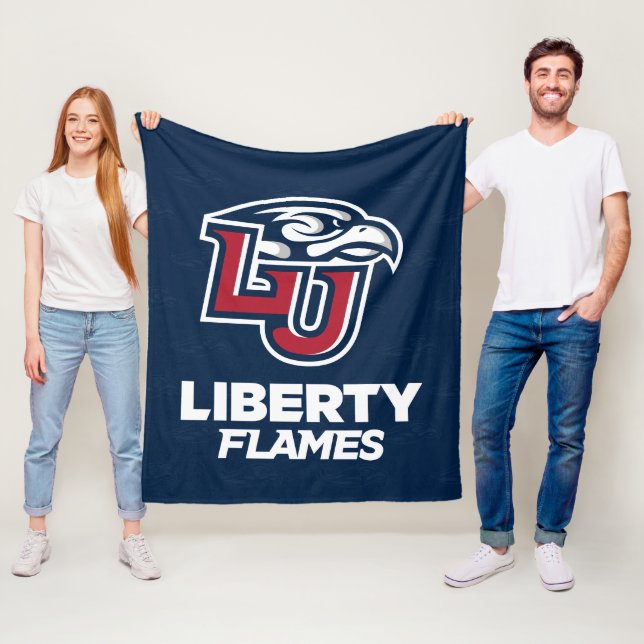 Liberty University Logo Watermark Fleece Blanket (In Situ)
