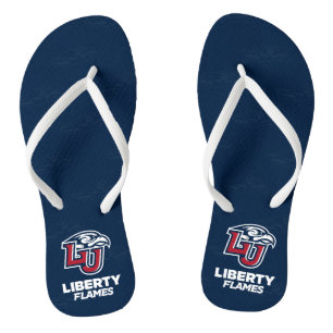 Liberty University Logo Watermark Flip Flops