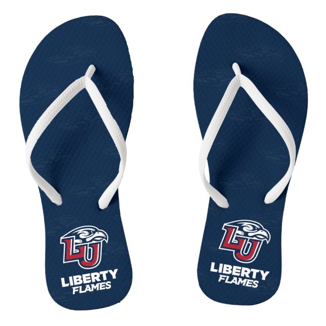 Liberty University Logo Watermark Flip Flops (Footbed)