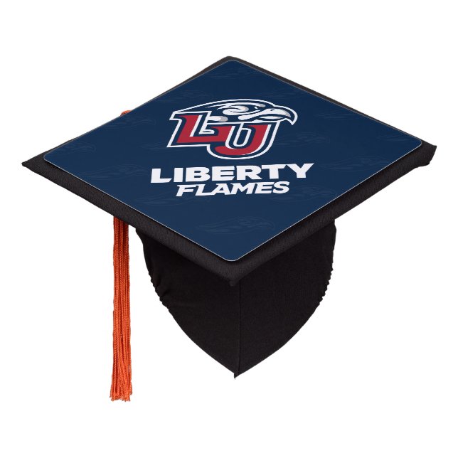 Liberty University Logo Watermark Graduation Cap Topper (Angled)