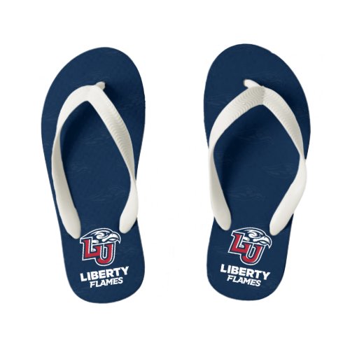Liberty University Logo Watermark Kids Flip Flops