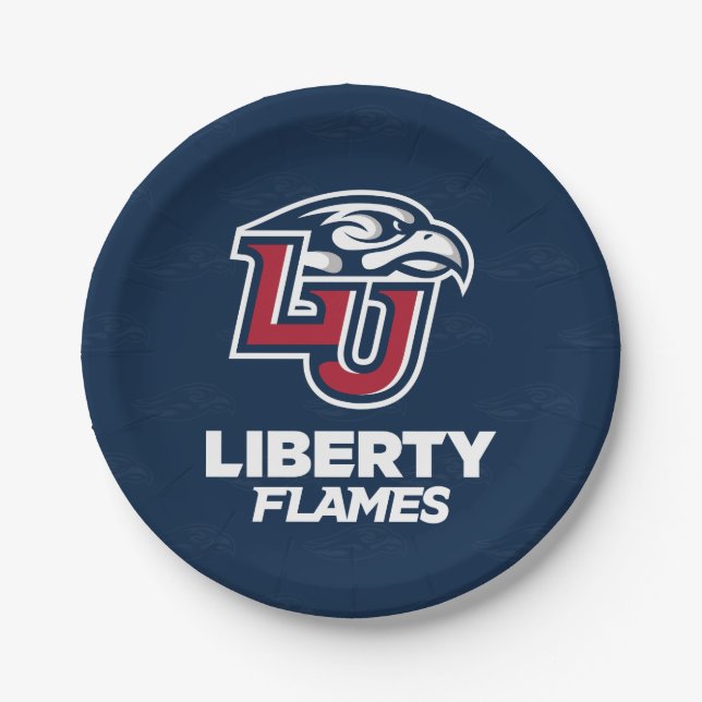 Liberty University Logo Watermark Paper Plates (Front)