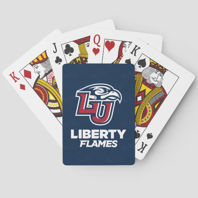 Liberty University Logo Watermark Poker Cards (Back)