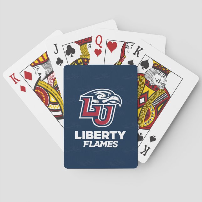 Liberty University Logo Watermark Poker Cards (Back)