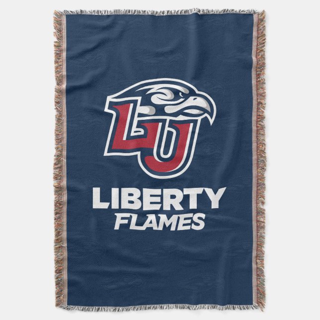 Liberty University Logo Watermark Throw Blanket (Front Vertical)