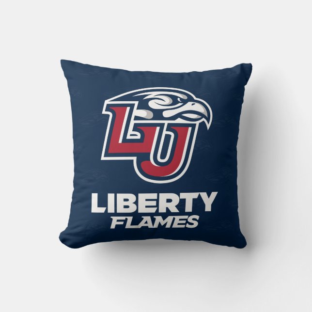 Liberty University Logo Watermark Throw Pillow (Front)