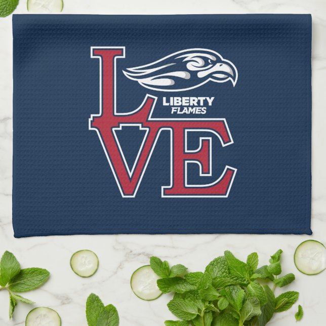 Liberty University Love Kitchen Towel (Folded)