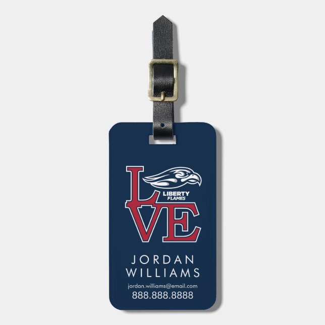 Liberty University Love Luggage Tag (Front Vertical)