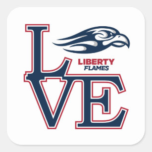 Liberty University Love Square Sticker