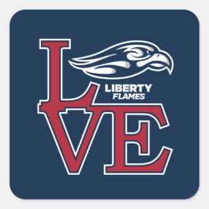 Liberty University Love Square Sticker