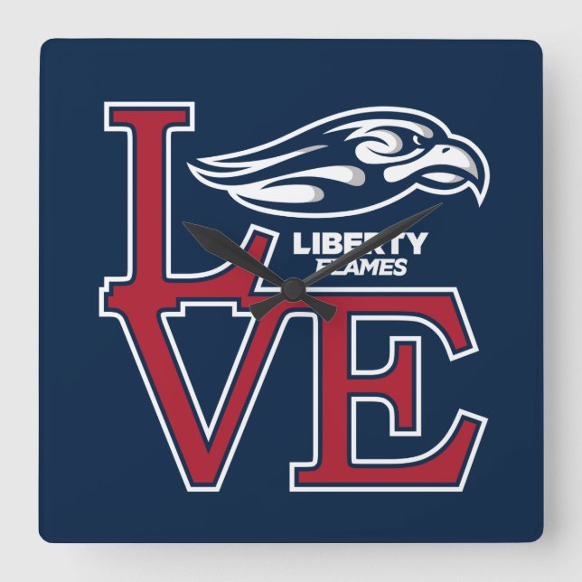 Liberty University Love Square Wall Clock (Front)
