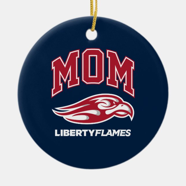 Liberty University Mom Ceramic Ornament (Front)