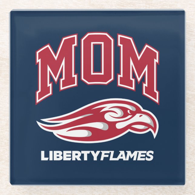 Liberty University Mom Glass Coaster (Front)