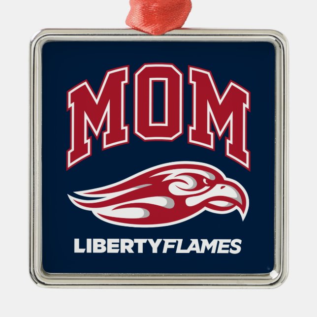 Liberty University Mom Metal Ornament (Front)