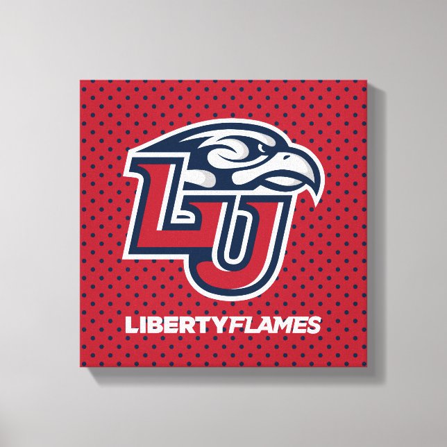 Liberty University Polka Dot Pattern Canvas Print (Front)