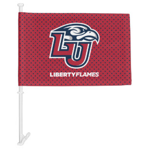 Liberty University Polka Dot Pattern Car Flag