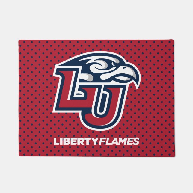 Liberty University Polka Dot Pattern Doormat (Front)